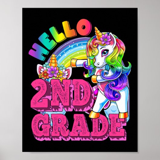 Eenhoorn Kinderen Hallo 2e Klas Flossen Poster (Voorkant)