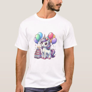 Eenhoorn Kinderen Verjaardagsfeestje Jongen Verjaa T-shirt