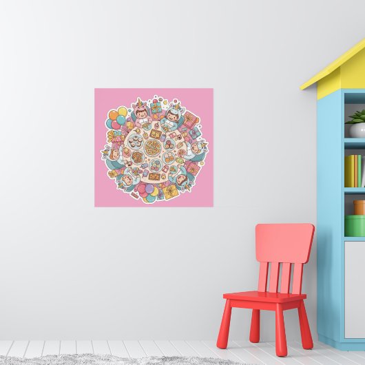 Eenhoorn Kinderfeest Poster (Kinderkamer 1)