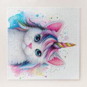Eenhoorn Kitten Waterverf Legpuzzel (Horizontaal)