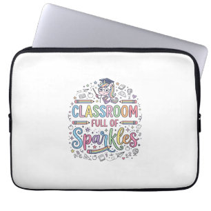 Eenhoorn klaslokaal vol glitters Originele Merch Laptop Sleeve