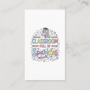 Eenhoorn klaslokaal vol glitters Originele Merch Visitekaartje