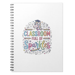 Eenhoorn Klaslokaal Vol met Glitters Originele Mer Notitieboek