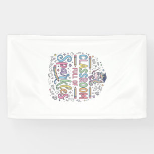 Eenhoorn Klaslokaal Vol met Glitters Originele Mer Spandoek