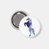 Eenhoorn klein, 3,2 cm ronde magneet (Voorkant / Achterkant)