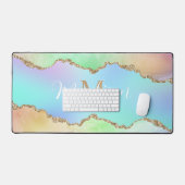 Eenhoorn Kleuren Pastel Regenboog Monogram Desk Ma Bureaumat (Keyboard & Muis)