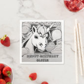 Eenhoorn kleurstof in partijdocument servet (Insitu)