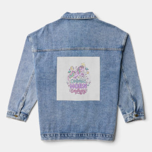 Eenhoorn Kosmische Hoorn Energie Schattig Pastel G Denim Jacket