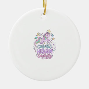 Eenhoorn Kosmische Hoorn Energie Schattig Pastel G Keramisch Ornament