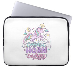 Eenhoorn Kosmische Hoorn Energie Schattig Pastel G Laptop Sleeve