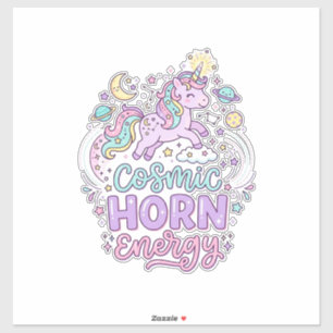 Eenhoorn Kosmische Hoorn Energie Schattig Pastel G Sticker