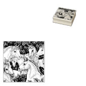 EENHOORN KUDDE, PAARD FANTASY RUBBER STEMPEL * Clo (Gestempeld)