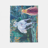 Eenhoorn Kunst Fleece Deken (Voorkant)