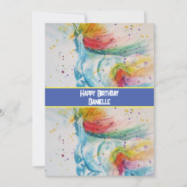 Eenhoorn Kunst Meisjes Verjaardagsuitnodiging  Kaart