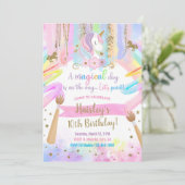 Eenhoorn kunst, schilderen, meisje verjaardag uitn kaart (Staand voorkant)