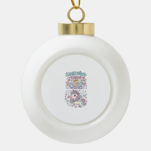 Eénhoorn Kusjes en Regenboog Wensen Zachte Pastel  Keramische Bal Ornament