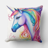 Eenhoorn Kussen met Aangepaste Naam (Voorkant)