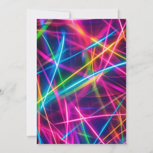 Eenhoorn Laten we Glow Crazy Neon Verjaardagsfeest Kaart (Achterkant)