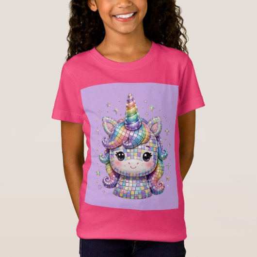 Eenhoorn - lavendel achtergrond t-shirt (Voorkant)