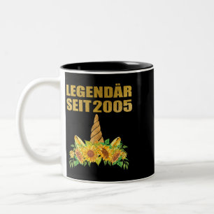 Eenhoorn Legendär Seit 2005 Einhorn 16. Geburtstag Tweekleurige Koffiemok