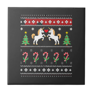 Eenhoorn Lelijk Kerstmis T-shirt Feest T-Shirt (1) Tegeltje