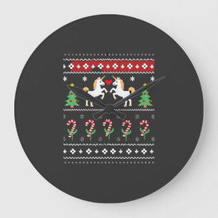 Eenhoorn Lelijk Kerstmis T-shirt voor feest (1) Grote Klok
