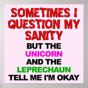 Eenhoorn Leprechaun Grappige Poster Bord