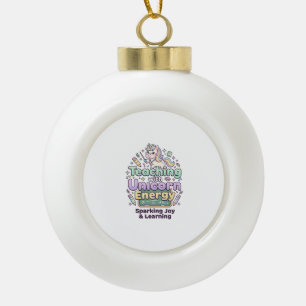 Eenhoorn lesgeven met Eenhoorn Energie Vet Typogra Keramische Bal Ornament