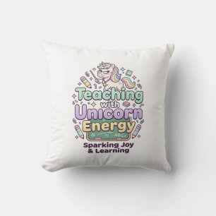 Eenhoorn lesgeven met Eenhoorn Energie Vet Typogra Kussen