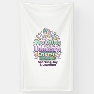 Eenhoorn lesgeven met Eenhoorn Energie Vet Typogra Spandoek