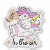 Eenhoorn leuk sticker ontwerp (Voorkant)