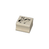 Eenhoorn Leuke Kinder Pastel Monogram Initiaal Rubberstempel (Stempel)