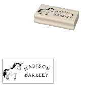 Eenhoorn Leuke Kinder Pastel Naam Rubberstempel (Gestempeld)