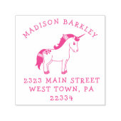 Eenhoorn Leuke Kinder Pastel Retouradres Stempel (Design)