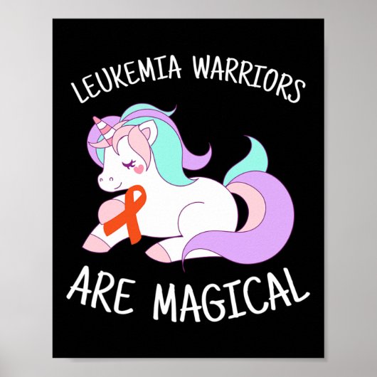 Eenhoorn Leukemie Awareness Gift Poster (Voorkant)