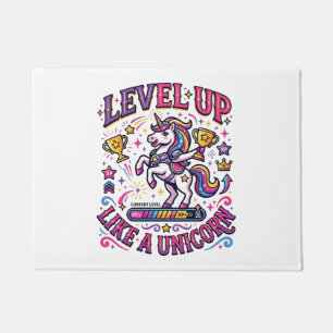 Eenhoorn Level Up Als een Eenhoorn Reclame Cute Gi Deurmat