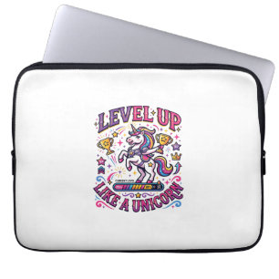 Eenhoorn Level Up Als een Eenhoorn Reclame Cute Gi Laptop Sleeve