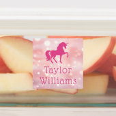 Eenhoorn lichtroze etherische bokeh waterdichte na labels (Aangebracht)