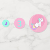 Eenhoorn Little Girl's Verjaardagsfeestje Leeftijd Confetti (Voorkanten)