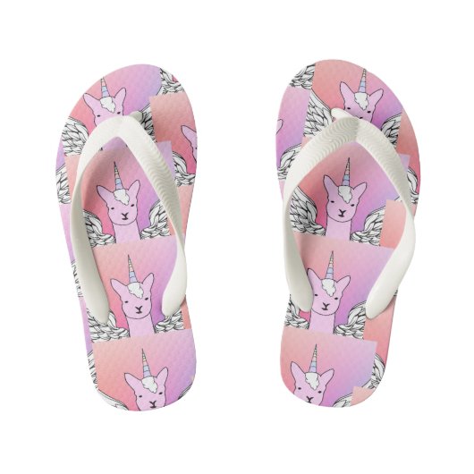 Eenhoorn Llama meisjes thongs teenslippers (Voetbed)