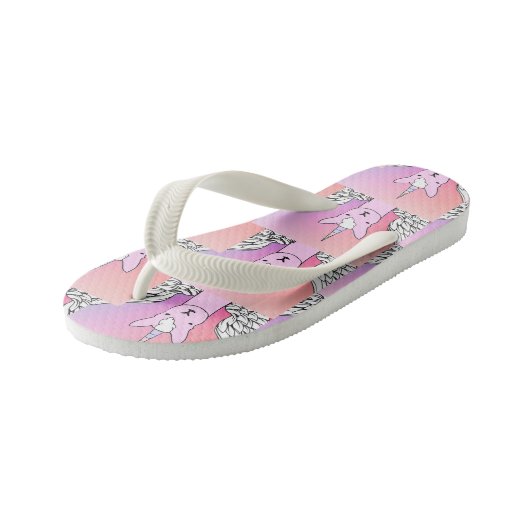 Eenhoorn Llama meisjes thongs teenslippers (Schuin)