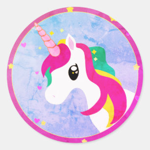 Eenhoorn Logo Cartoon Ronde Sticker