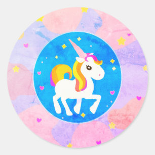 Eenhoorn Logo Cartoon Ronde Sticker