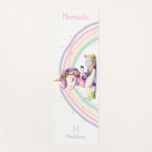 Eenhoorn Lovers Namaste Yoga Plezier Schattigee Na Yogamat (Voorkant)