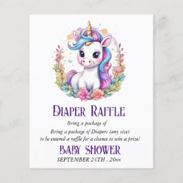 Eenhoorn Luier Raffle Baby shower Spel