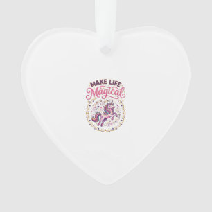 Eenhoorn maakt leven magisch POD Klaar Witte Achte Ornament
