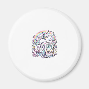 Eenhoorn maakt leven magisch Premium Vector Typogr Magneet