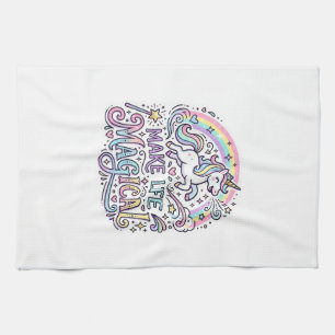 Eenhoorn maakt leven magisch Premium Vector Typogr Theedoek