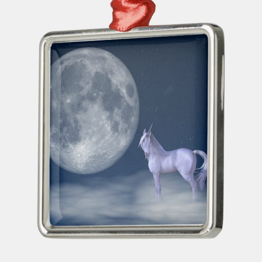 Eenhoorn maan magie metalen ornament (Links)