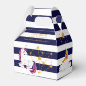 Eenhoorn Maan Sterren Blauw 1e Verjaardag Dank u Bedankdoosjes (Voorkant Zijde)